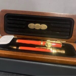 Parker Duofold Special Edition Orange Quill Pen & Mechanical Pencil Set